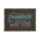 Vermont Ski Town Throw Blanket | Mountain Woven Blanket-5