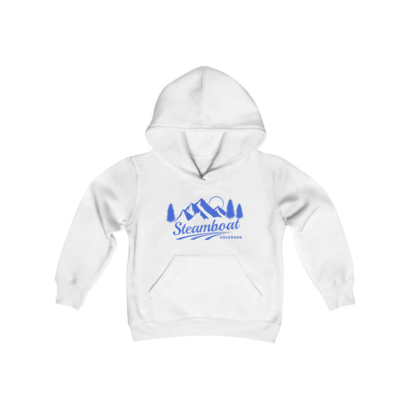 Retro Steamboat, Colorado Youth Hoodie - Mountain Steamboat, Colorado Kids Sweatshirt, Cute Steamboat, Colorado Children's Pullover