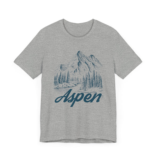 Aspen, Colorado Graphic Tee - Mountain Illustration Aspen T Shirt