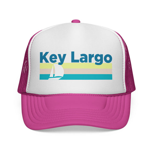 Key Largo, Florida Retro Sailboat Trucker Hat