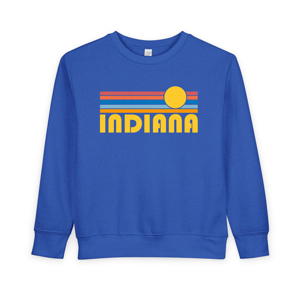 Indiana Toddler Sweatshirt - Retro Sun Indiana Toddler Crewneck Sweatshirt