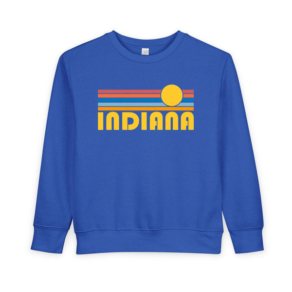 Indiana Toddler Sweatshirt - Retro Sun Indiana Toddler Crewneck Sweatshirt
