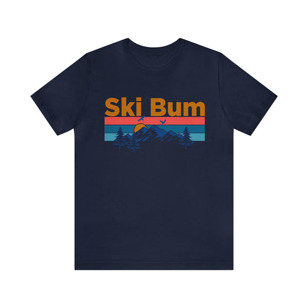 Ski Bum T-Shirt - Mountain Sunset Unisex Ski Bum Shirt