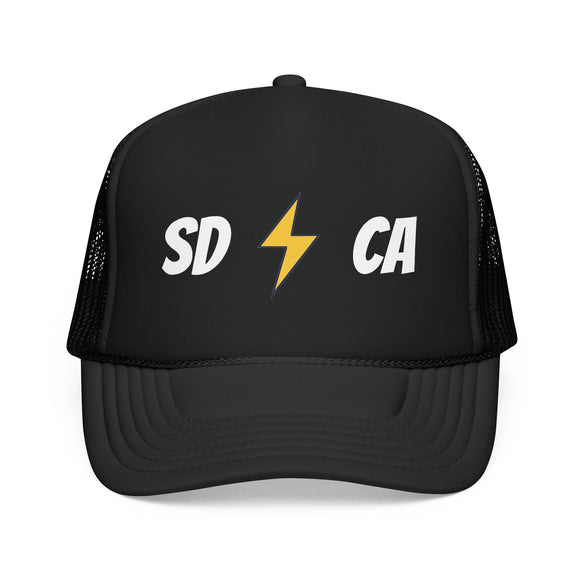 San Diego, California Retro Trucker Hat - Lightning Foam Cap