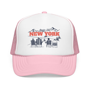 Buy light-pink-white New York Après-ski Trucker Hat — Foam Mesh Cap