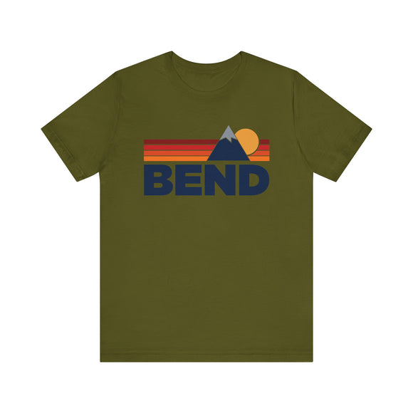 Retro Bend, Oregon T-shirt, Mountain Tee, Vintage Bend Unisex Jersey Shirt, Outdoor Hiking Apparel