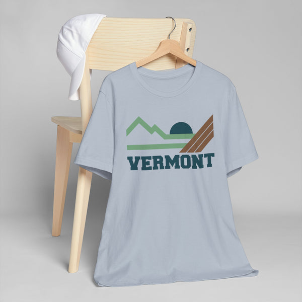 Vermont Retro Mountains Sunset T-Shirt | Vintage Vermont Tee