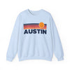 Austin, Texas Sweatshirt Retro Sun Unisex - Austin Vintage Inspired Warm Pullover Jumper