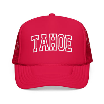 Buy red Lake Tahoe, California Trucker Hat — Vintage College Foam Mesh Lake Tahoe Cap