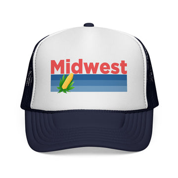 Buy dark-navy Midwest Retro Corn and Farm Trucker Hat
