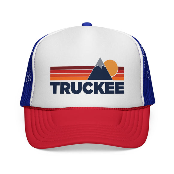 Truckee, California Retro Mountains Trucker Hat - Vintage Style Truckee Cap