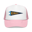 Milwaukee, Wisconsin Pennant Trucker Hat — Retro Flag Foam Cap-3