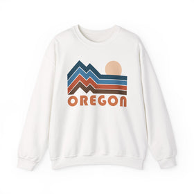 Oregon Sweatshirt Retro Mountains, Oregon Unisex Graphic Crewneck