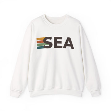 Seattle, Washington SEA Retro Stripe Sweatshirt