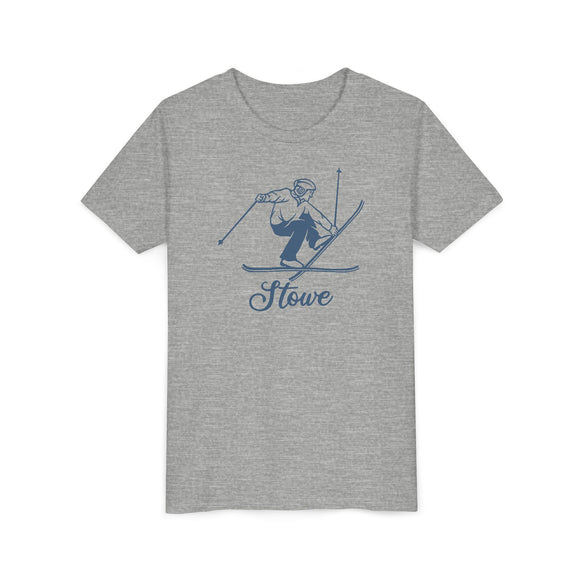 Stowe, Vermont Youth Vintage Snow Ski Graphic Tee - Kids Stowe T Shirt