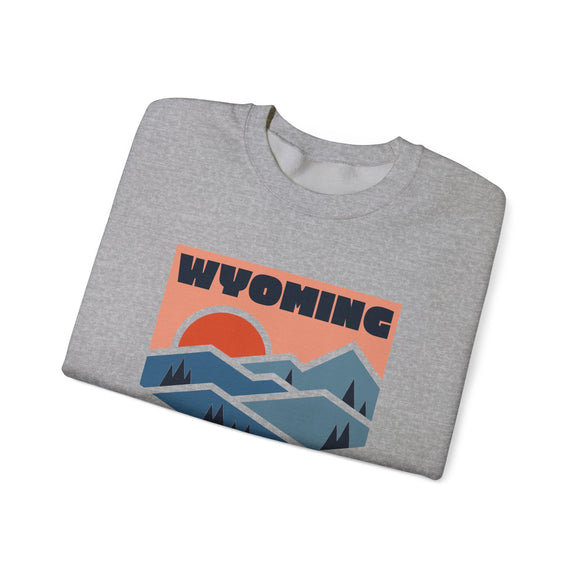 Wyoming Sweatshirt Retro Mountains, Wyoming Unisex Graphic Crewneck