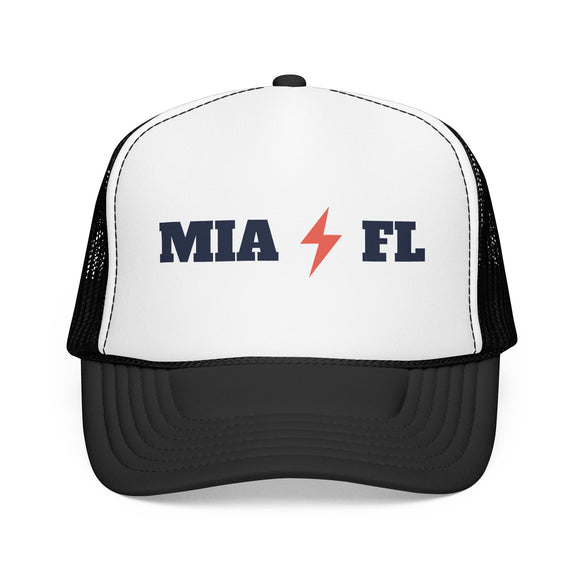 Miami, Florida Retro Trucker Hat - Lightning Foam Cap