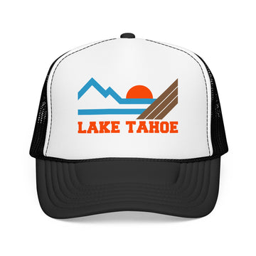 Buy black-white Lake Tahoe, California Trucker Hat - Lake Tahoe Mountain Cap