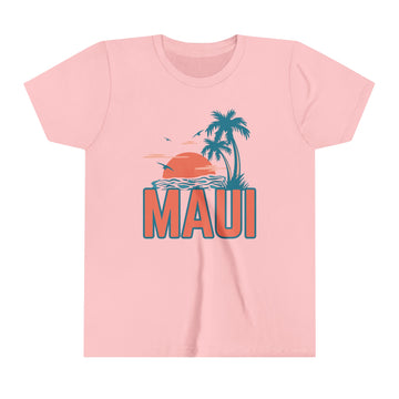 Buy pink Maui, Hawaii Youth Shirt - Retro Palm Tree Maui Kid's T-Shirt