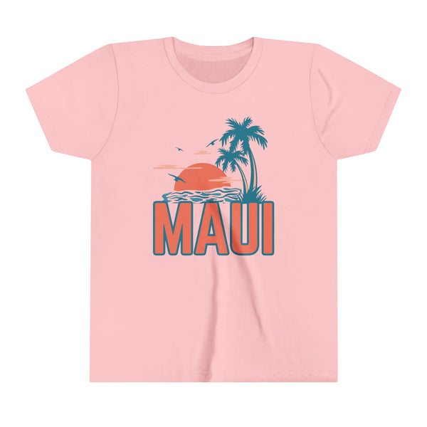 Maui, Hawaii Youth Shirt - Retro Palm Tree Maui Kid's T-Shirt
