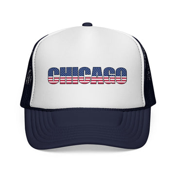 Buy dark-navy Chicago Illinois Stars and Stripes Trucker Cap