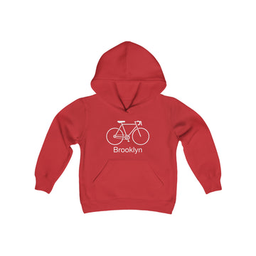 Buy red Brooklyn, New York Youth Hoodie - Bike