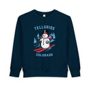 Telluride, Colorado Toddler Sweatshirt - Skiing Snowman Telluride Toddler Crewneck Sweatshirt-3
