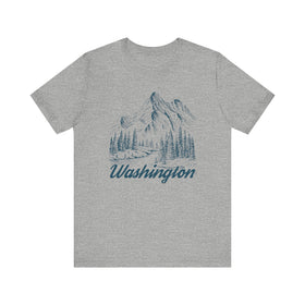 Buy athletic-heather Washington Graphic Tee - Mountain Illustration Washington T Shirt