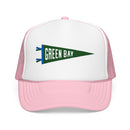 Green Bay, Wisconsin Pennant Trucker Hat — Retro Flag Foam Cap-3