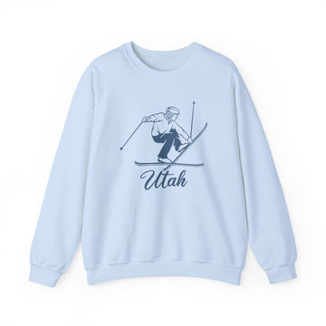 Buy light-blue Utah Sweatshirt - Vintage Skiing Graphic Crewneck