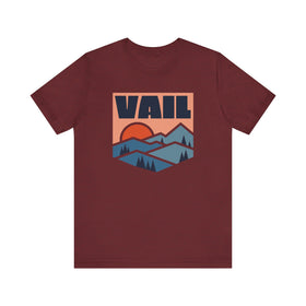 Buy heather-cardinal Vail, Colorado T Shirt - Retro Graphic Tee