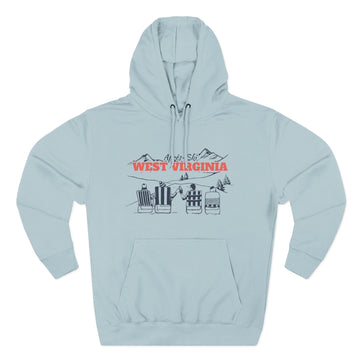 Buy blue-mist Premium West Virginia Après-ski Hoodie - Unisex Sweatshirt