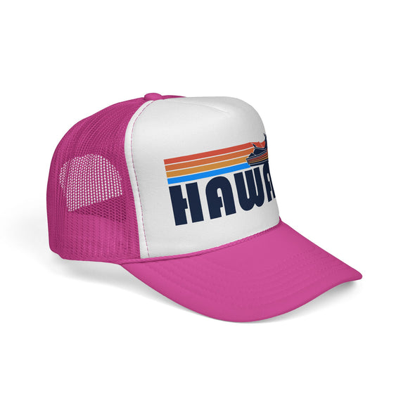 Hawaii Retro PWC Boating Trucker Hat - Vintage Style Hawaii Cap
