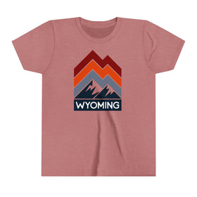 Wyoming Youth Shirt - Retro Mountain Wyoming Kid's T-Shirt