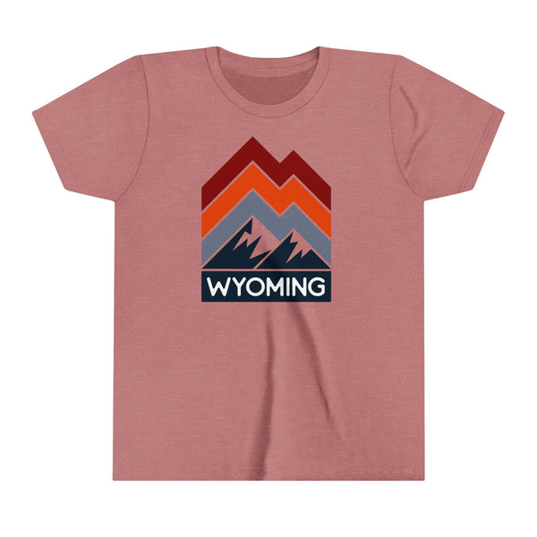 Wyoming Youth Shirt - Retro Mountain Wyoming Kid's T-Shirt