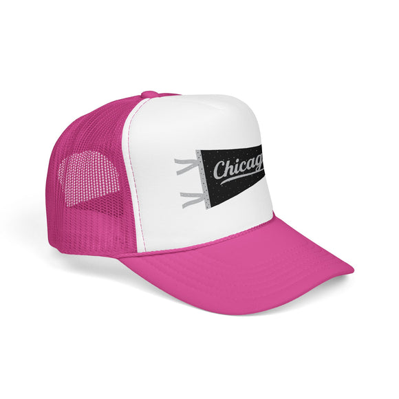 Chicago Pennant Trucker Hat — Vintage City Pride Foam Cap