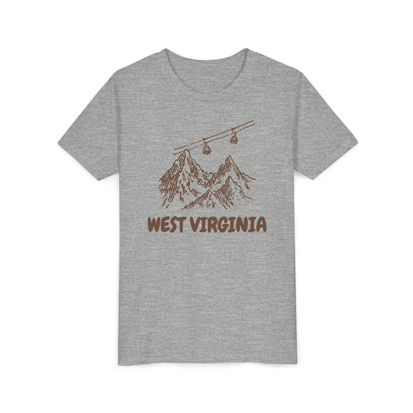 West Virginia Youth T-Shirt — Vintage Gondola Ski Mountain Tee