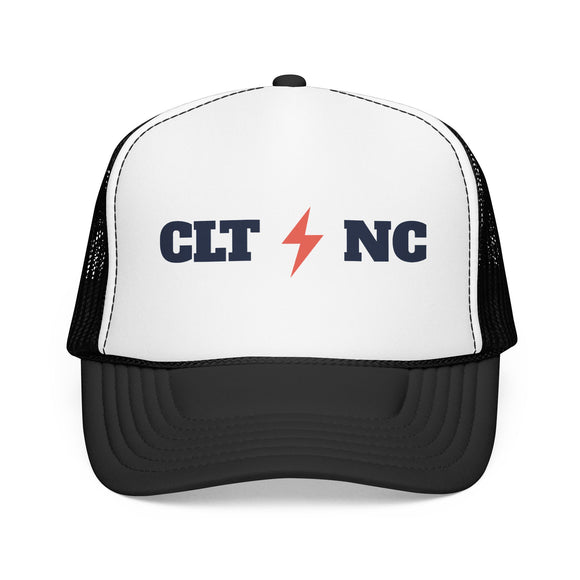 Charlotte, North Carolina Retro Trucker Hat - Lightning Foam Cap