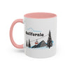 California Retro Snow Skiing Mountain 11 oz Mug, Ski Lodge Decor Coffee Cup, Mountain Gondola Lover Gift, Retro Skiing Mug