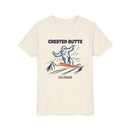 Crested Butte, Colorado Yeti Snowboard Youth Tee - Kids Skiing Shirt-1