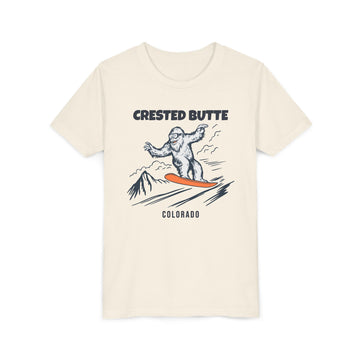Crested Butte, Colorado Yeti Snowboard Youth Tee - Kids Skiing Shirt