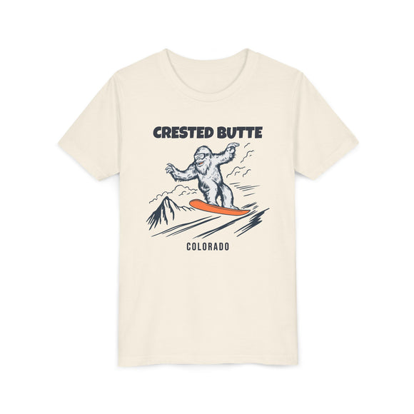 Crested Butte, Colorado Yeti Snowboard Youth Tee - Kids Skiing Shirt