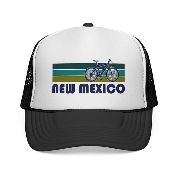 New Mexico Retro Bike Trucker Hat - Vintage Style New Mexico Cap