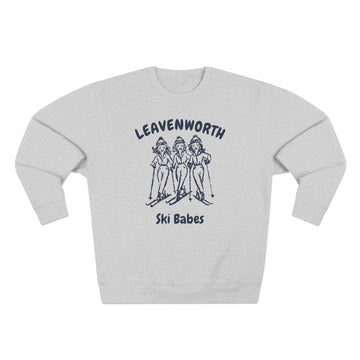 Buy heather-grey Premium Leavenworth, Washington Ski Babes Sweatshirt