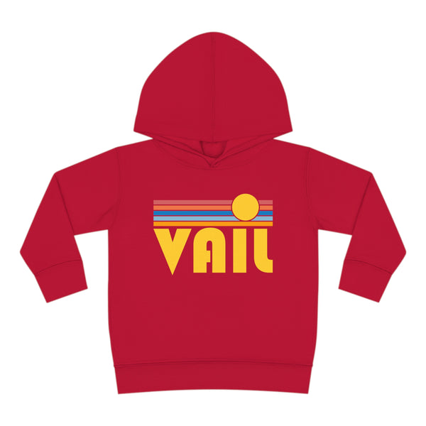 Vail, Colorado Toddler Hoodie - Retro Sunrise Unisex Vail Toddler Sweatshirt