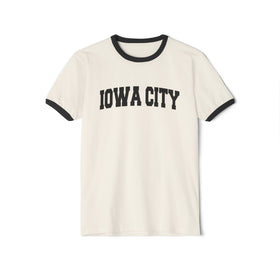 Iowa City, Iowa Cotton Ringer Graphic Tee - Unisex Iowa City T Shirt, Vintage Style Tee, Men's/Women's Tee - 0