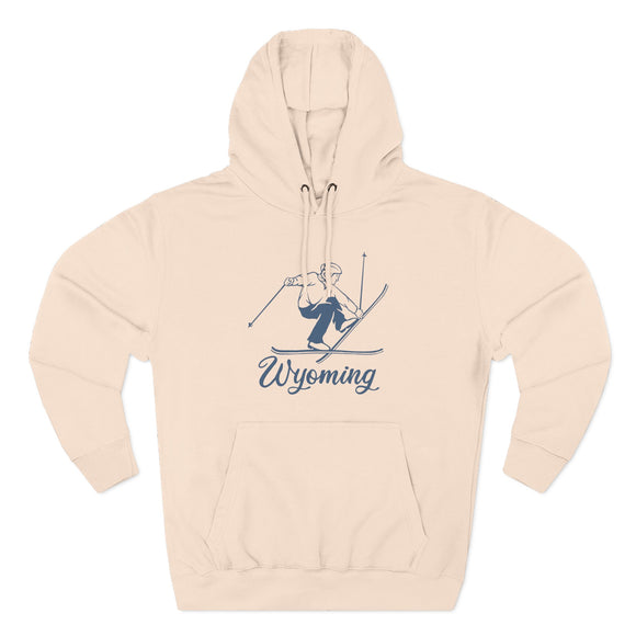 Premium Wyoming Vintage Snow Ski Hoodie