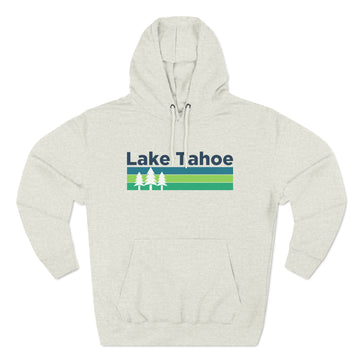 Premium Lake Tahoe, California Hoodie - Retro Unisex Lake Tahoe Sweatshirt - Stripe Wordmark - 0