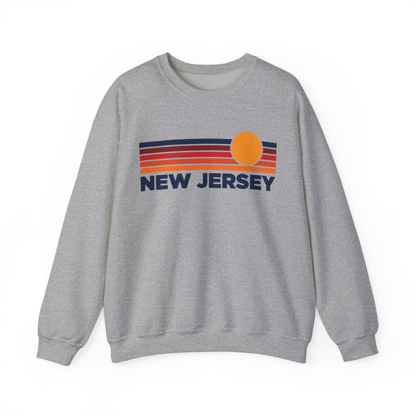 New Jersey Sweatshirt Retro Sun Unisex - Vintage New Jersey Inspired Warm Pullover Jumper