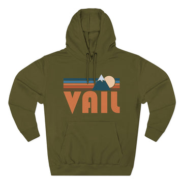 Buy army-green Vail, Colorado Hoodie - Retro Mountain Unisex Sweatshirt